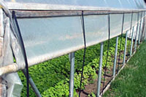 Figure 11. Picture showing the 2-furring strip method of attaching poly to the hip board.