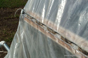 Figure 12. Poly attachment to hip board using wiggle wire.