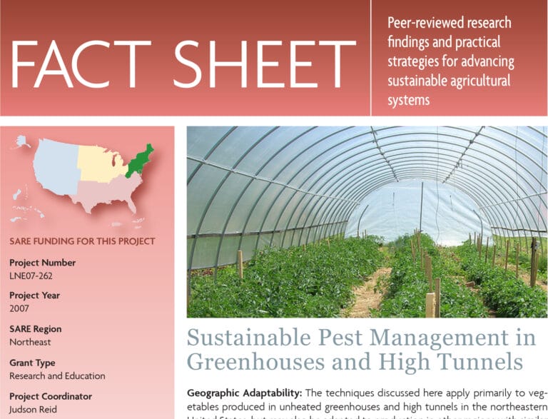 Sustainable Pest Management in Greenhouses and High Tunnels