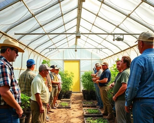 Group inside a High Tunnel